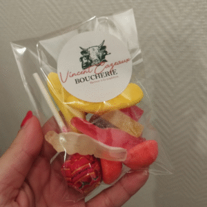 Sachet de bonbons avec étiquette personnalisée