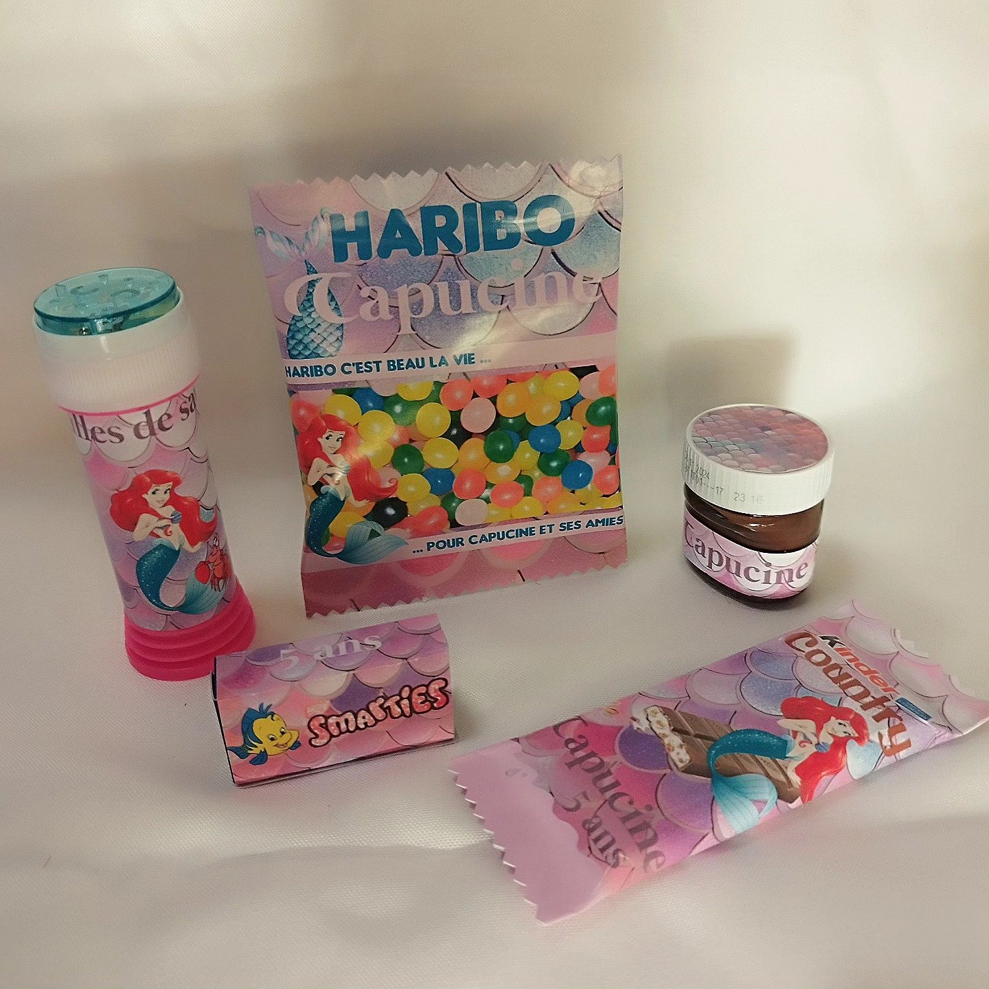 Ensemble de produits personnalisés thème princesse pour anniversaire fille